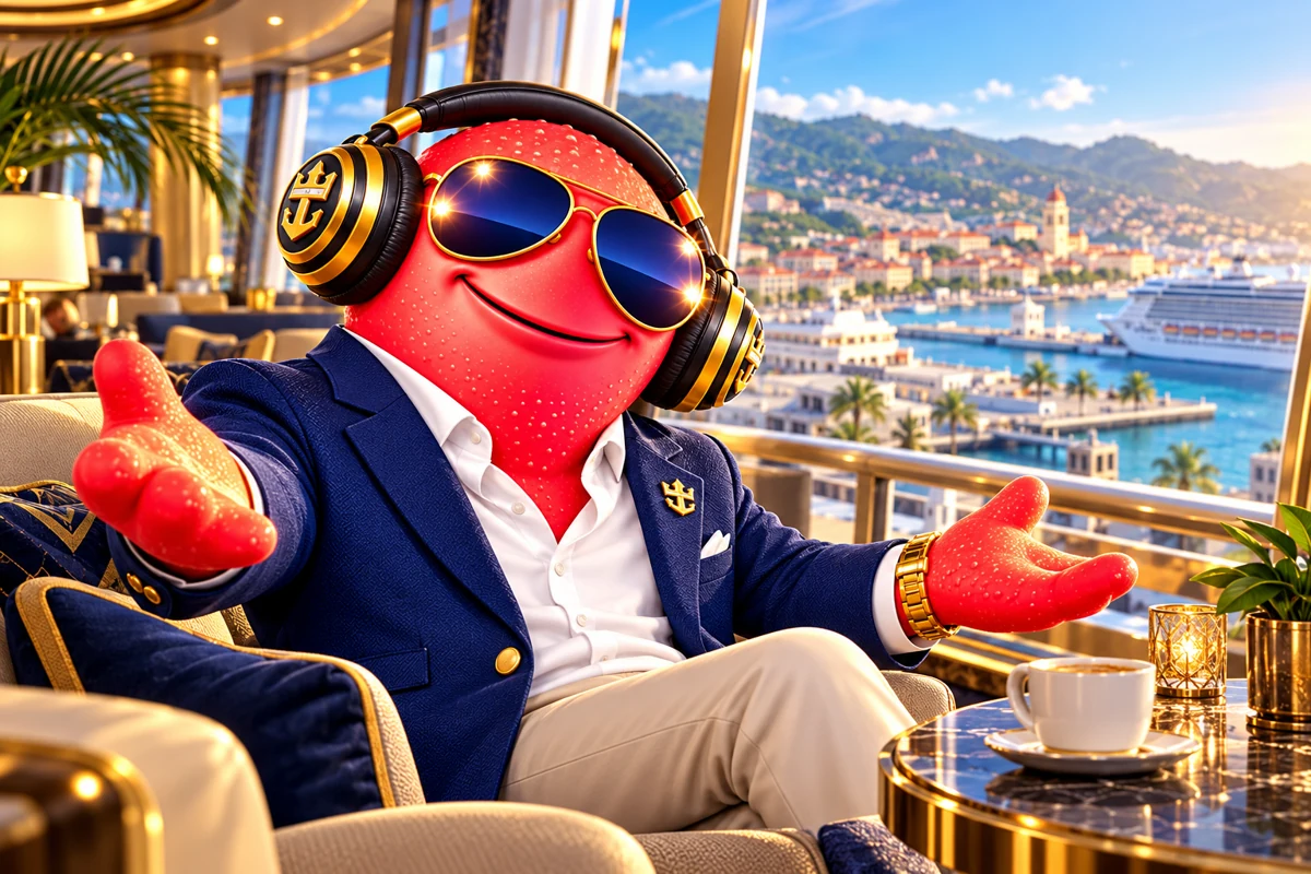 Scooter Stardust welcoming readers from a ship’s observation lounge