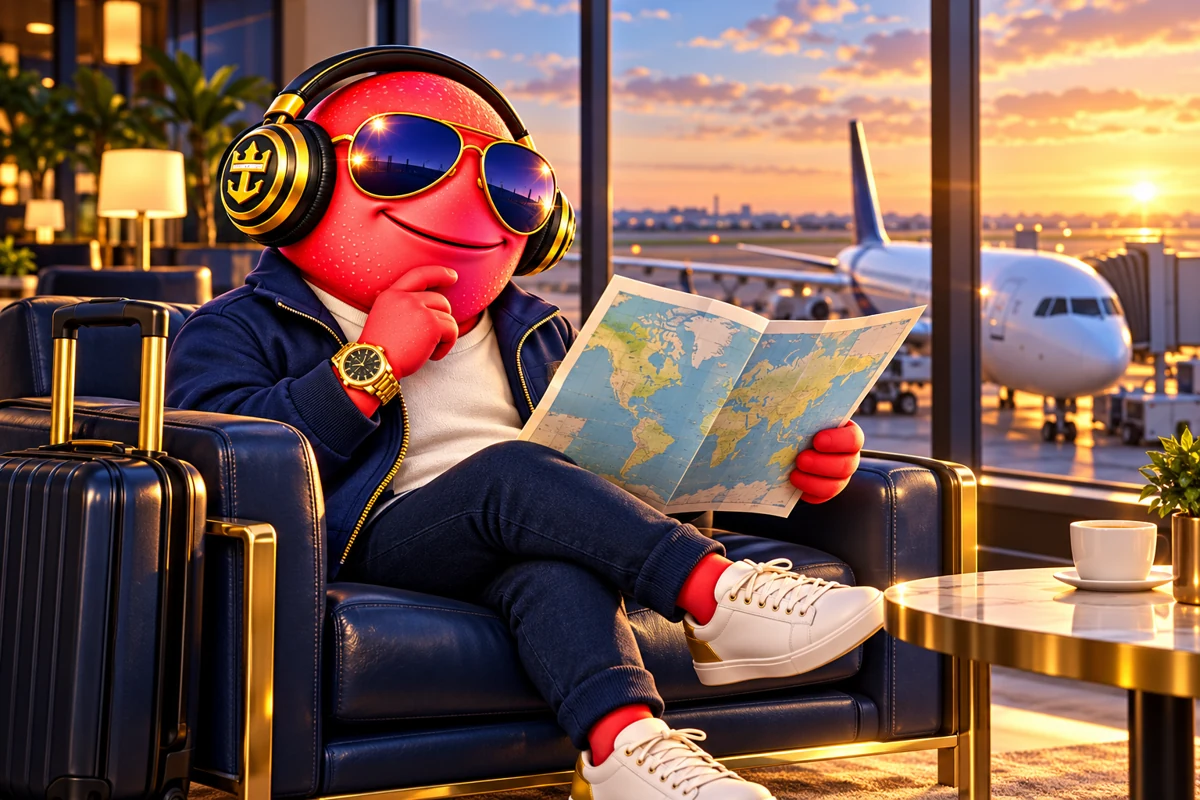 Scooter considering a route from an airport lounge