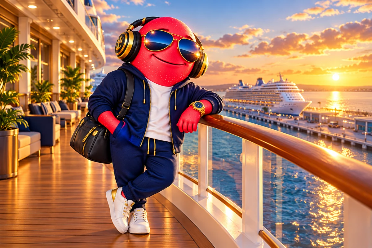 Scooter waiting on a quiet promenade between sailings