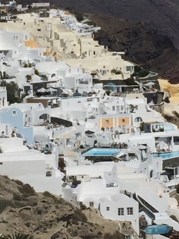 Oia above the Aegean in Santorini