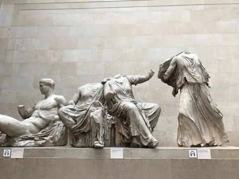 Parthenon sculptures in the British Museum — London — British Museum and Rosetta Stone