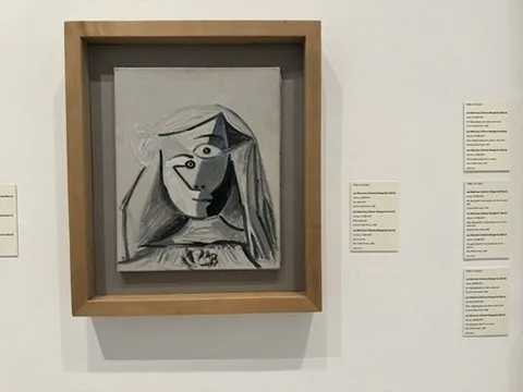 Picasso cubist work in the museum gallery — Barcelona — Picasso Museum works photographed by Justin