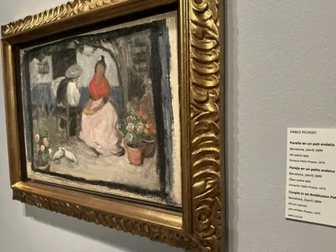 Framed Picasso painting in the collection — Barcelona — Picasso Museum works photographed by Justin