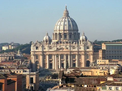 The dome of St. Peter's above Rome — Vatican City — St. Peter's Basilica