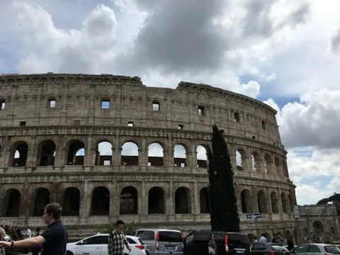 Broad exterior view of the Colosseum — Rome — Colosseum