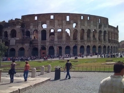 Full landmark view from the approach — Rome — Colosseum