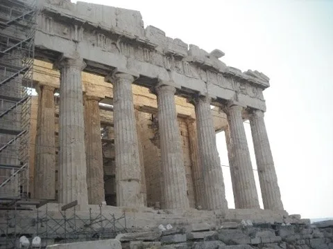Frontal columns of the Parthenon — Athens — Parthenon