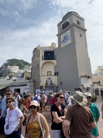 Capri piazza and clock tower — Capri, Italy