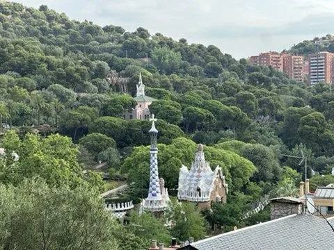 Park panorama with Gaudí architecture — Barcelona — Park Güell