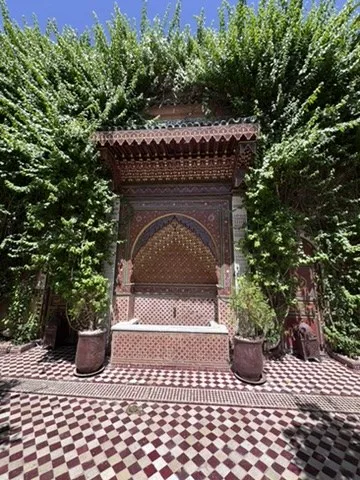 Mosaic fountain courtyard — Marrakesh, Morocco