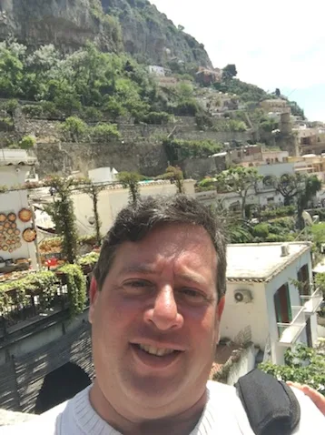 Scott above Positano — Amalfi Coast memories
