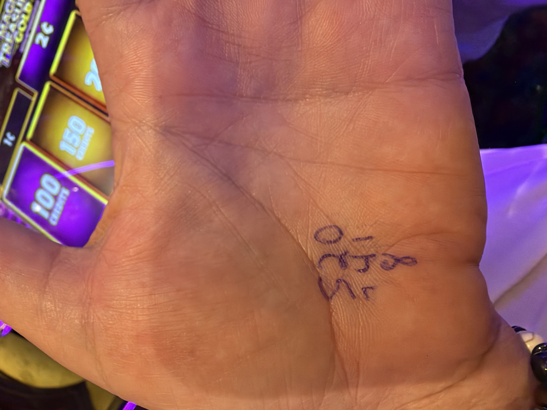 A number note captured as part of the luck ritual story.